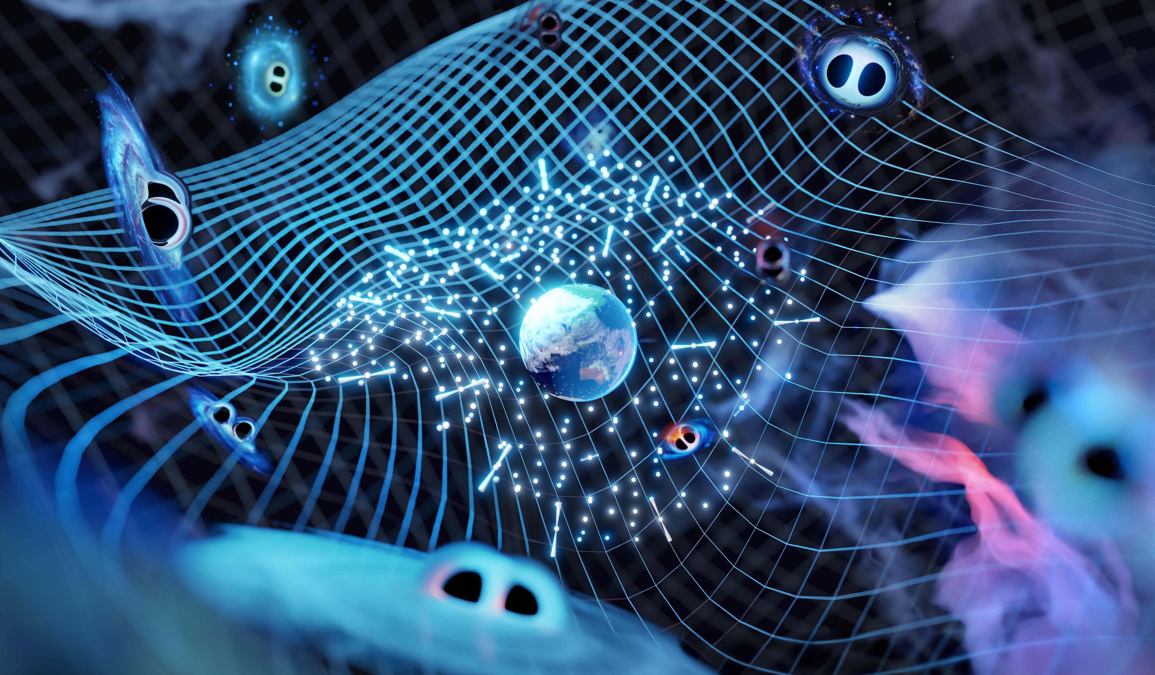 Artist’s impression of a pulsar bow shock scattering a radio beam